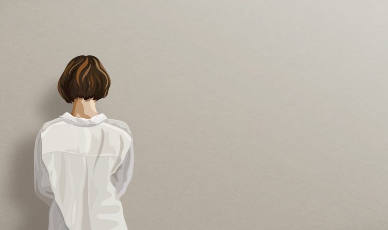Rear view of woman in a white shirt wallpaper vector Rear view of woman in a white shirt wallpaper vector